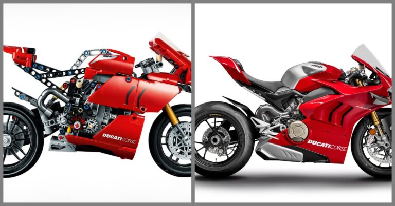 Lego Ducati Panigale V4R vs Actual, Real Panigale