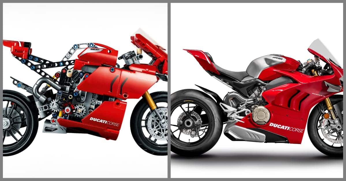 Comparing the Lego Ducati Panigale V4R with the real thing.