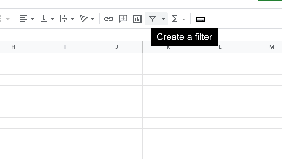 Créer un bouton de filtre dans Google Sheets