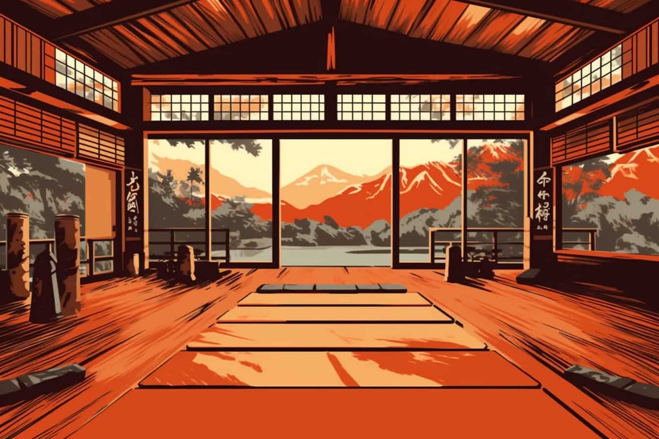 Graphic art illustration of a combat sports gym