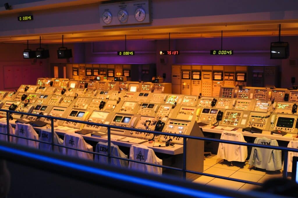 Control centre at NASA, analogous to a dashboard