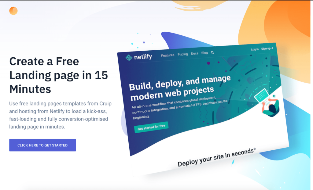 Landing page hosted on Netlify