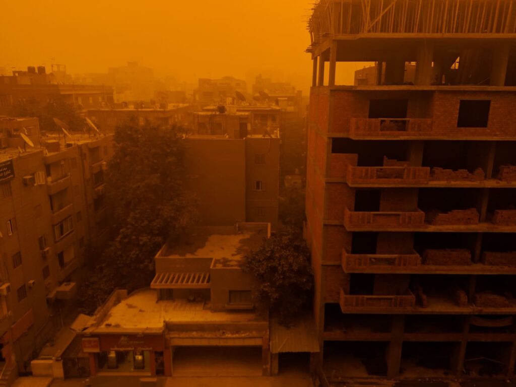 A sandstorm in Cairo, as seen from our apartment