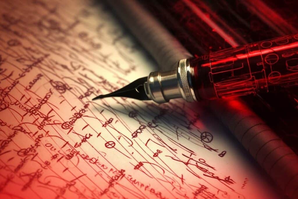 Red ink in a fake Montblanc pen