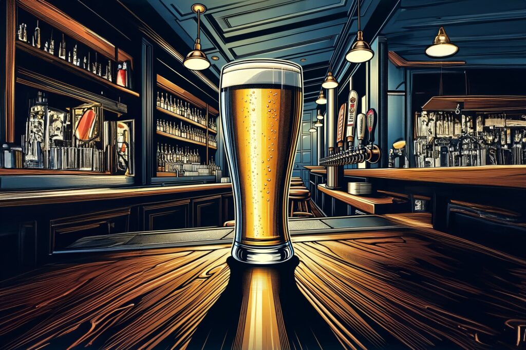 Illustration of tall beer