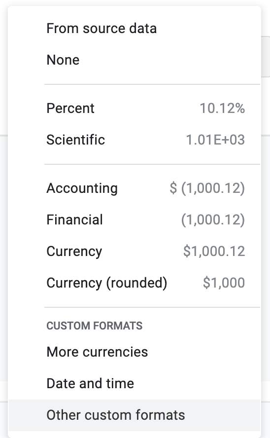 Choose a custom number format