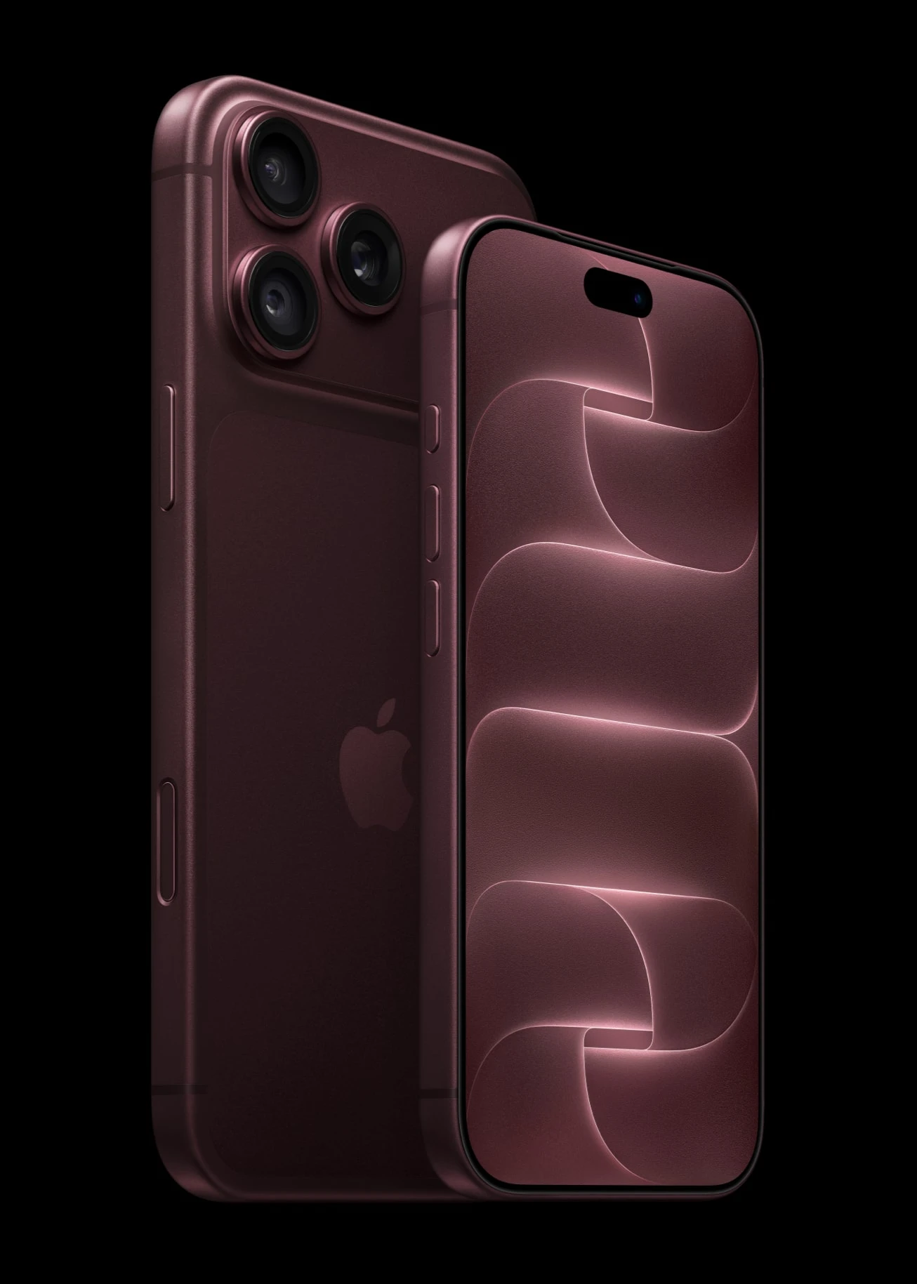 Burgundy iPhone 18 Pro shown from the front and rear