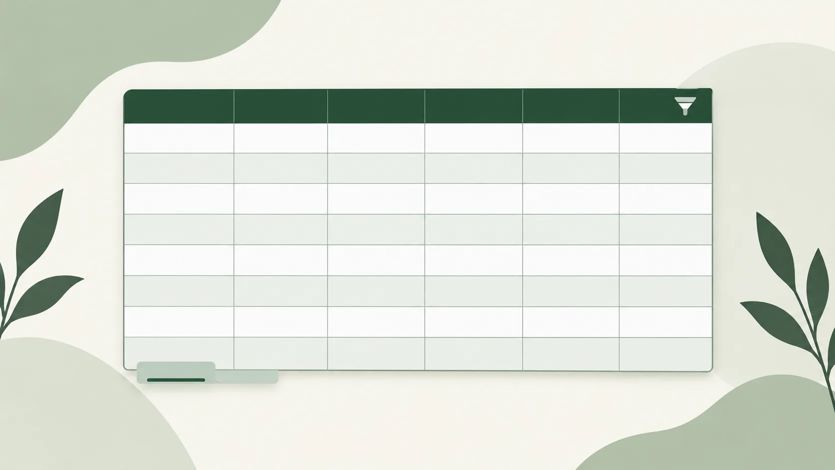 How to Make a Table in Google Sheets (Native Tables) 1 Illustration of a green spreadsheet table with a filter control