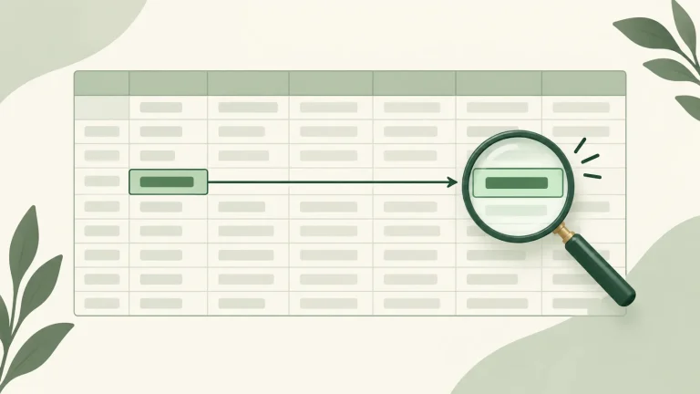 How to Use XLOOKUP in Google Sheets (Examples and Alternatives) 5 Illustration of a spreadsheet lookup moving from a selected cell to a matching result
