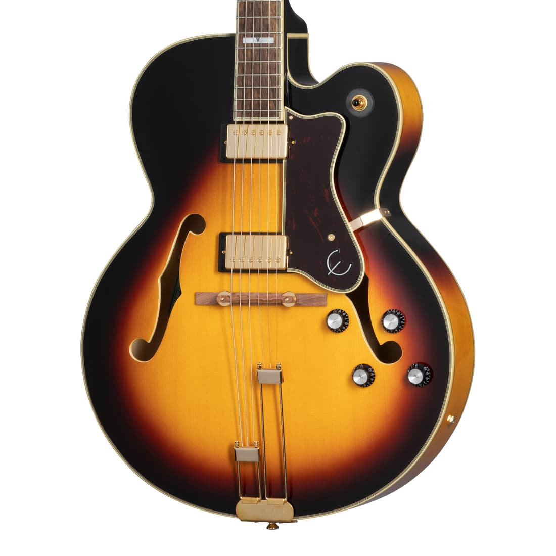 All the Epiphone Hollow and Semi-Hollow Bodies 5 Epiphone Broadway with a deep hollow body and floating wooden bridge